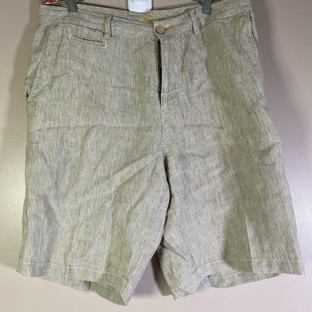 Tommy Bahama Shorts Mens 36 Brown Tan Linen  Relaxed  Preppy Casual Chino